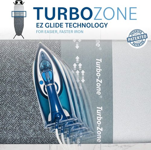 Bartnelli by Rorets Classic Ironing Board - EZ-Glide Technology, Height Adjustable, 13x43 Surface, Premium 4-Layer Cover