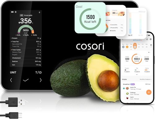 Cosori Smart Food Kitchen Scale - Nutritional Calculator & AI Scan App | 11 lb / 5 kg Capacity