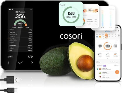 Cosori Smart Food Kitchen Scale - Nutritional Calculator & AI Scan App | 11 lb / 5 kg Capacity