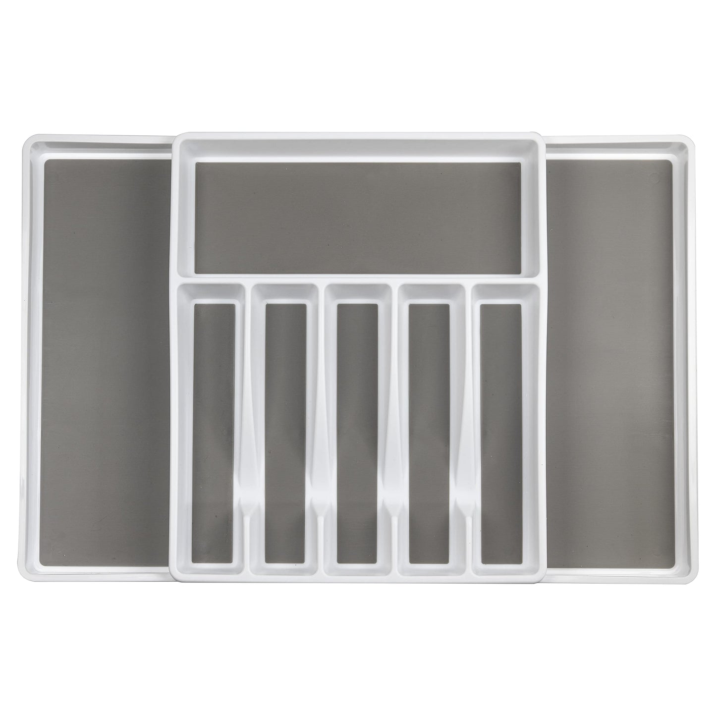 ELTOW Large Expandable Silverware Drawer Organizer, 8 Compartment Non-Slip & Adjustable Silverware Organizer for Drawer, Kitchen Organization for Utensils, Cutlery, Silverware Tray (Black)