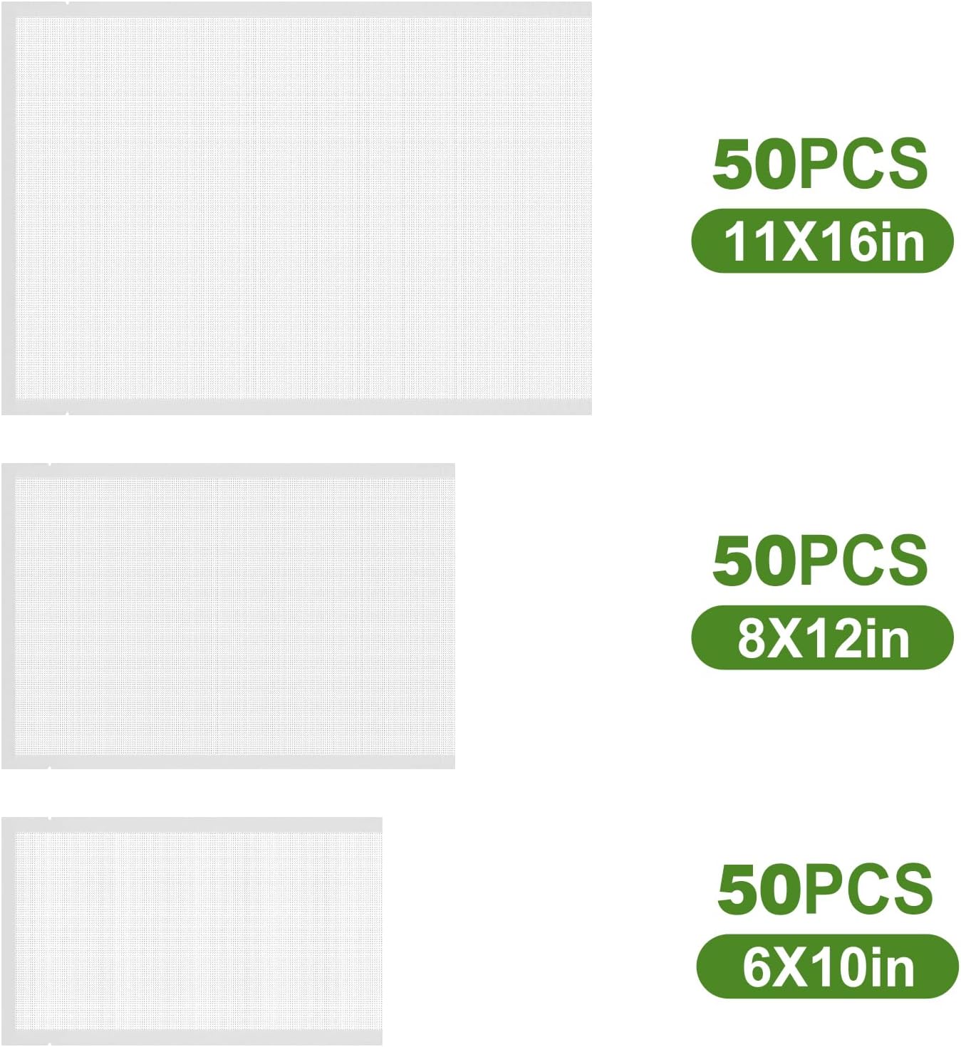Vacuum Sealer Bags - 150 Precut Food Saver Bags | BPA Free, Puncture Resistant, Meal Prep Sizes