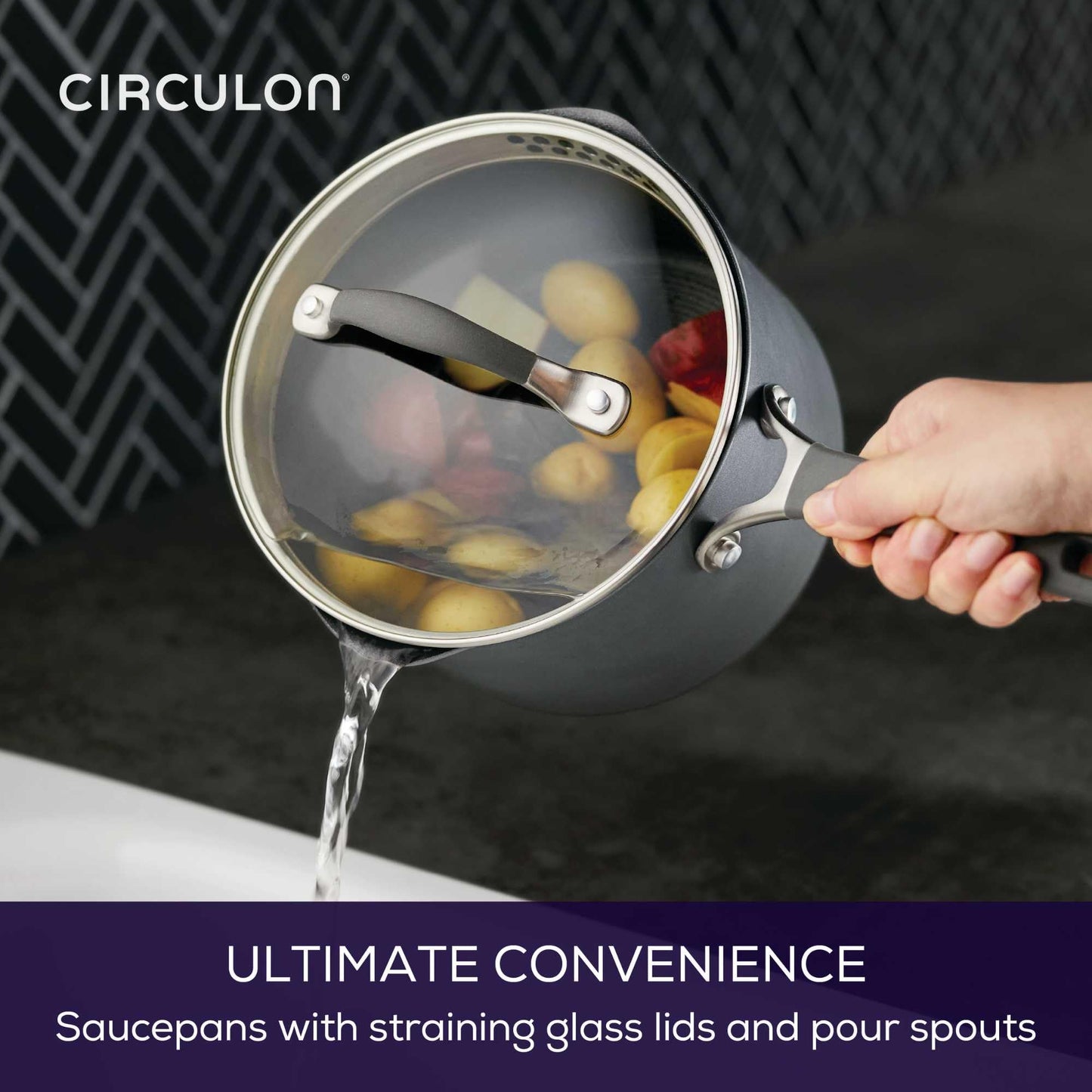 Circulon A1 Series with ScratchDefense Nonstick Induction Pots and Pans Cookware Set, Induction Cookware, Kitchen Essentials, 9-Piece, Graphite