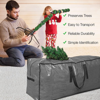 Primode Christmas Tree Storage Bag - Protective Zippered Case for 7.5ft Disassembled Holiday Trees | Gray