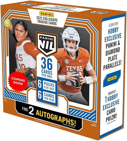 2025 Panini Nil Texas Longhorns Hobby Trading Card Box (2 Autographs Per Box)