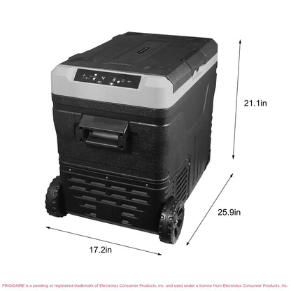 Frigidaire, 51 Qt. Portable Convertible Electric Refrigerator/Freezer Trolley-With App, Dual Zone, Black