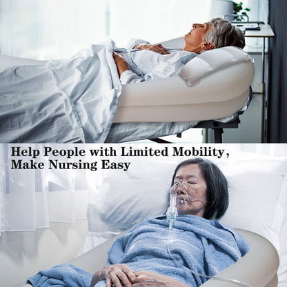 Timisea Medical Inflatable Bathtub, Portable Bed for Geriatric, Elderly, Disabled Bedridden Patients, Handicapped, Air Pump Adult PVC Bathtub with Water Bag Air Pillow, Bath in Bed (Double Layer)