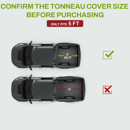 AUTOSAVER88 Low-Profile Hard Tri Fold Truck Bed Tonneau Cover Fit for Jeep Gladiator JT 2020 2021 2022 2023 2024 2025 2026 with 5ft Bed with Trail Rail System