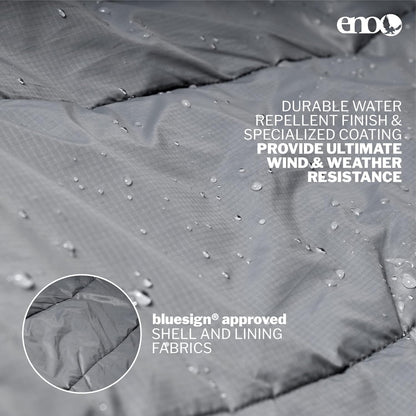 ENO, Eagles Nest Outfitters Vesta TopQuilt Water-Repellent and Insulated Hammock Blanket, Storm