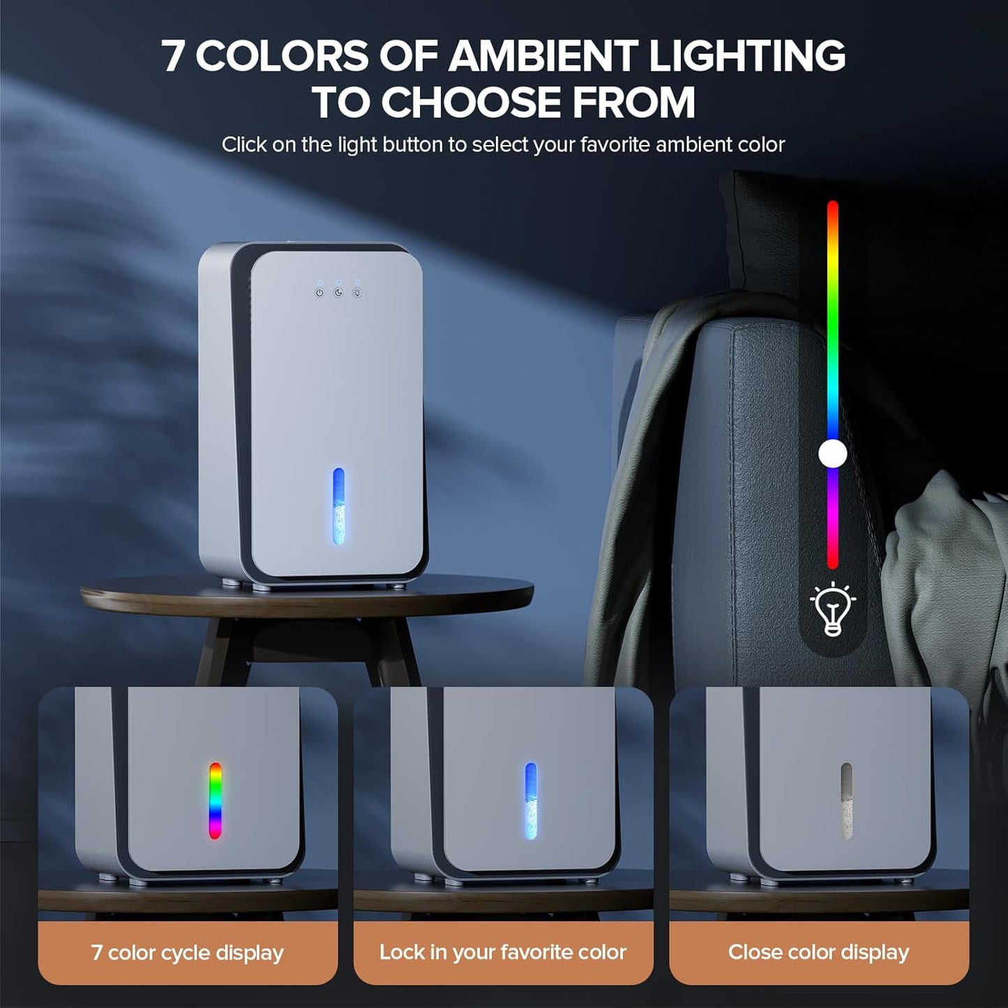 Skiennix Dehumidifier | 1000 Sq. Ft. Home & Basement Unit with Auto Shut Off & Aromatherapy Diffuser