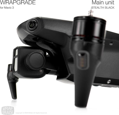 WRAPGRADE Full Skin Stickers for DJI Mavic 3 / Mavic 3 Classic (STEALTH BLACK)