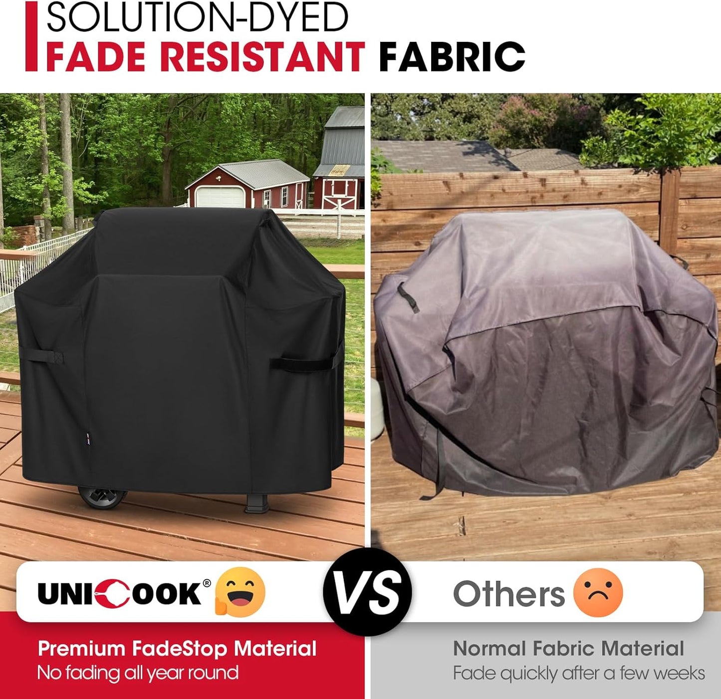 Unicook 53 Inch Grill Cover - Heavy Duty Waterproof BBQ Protector for Weber Spirit II 300 Series