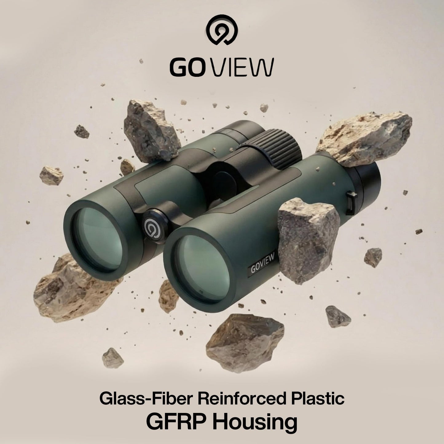 GOVIEW ZOOMR 10x42 Binoculars for Adults | Lightweight | BAK4 Prism with Fully Multi-Coated Optics Smartphone Adapter Compatible Waterproof IPX5/6 PORTR™ Strap with Easy Click Closure - Oak Green