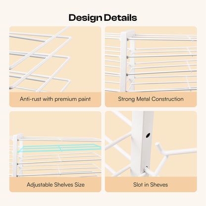 Caydo 30 Shelves Art Drying Rack, Easy Assembly Rolling Art Rack with Adjustable Shelves, Art Storage Solution for Screen Printing Frame, Lino Plates and Cabinet Doors