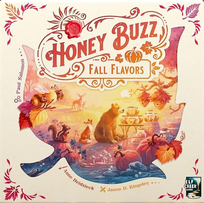Honey Buzz Fall Flavors Deluxe Edition - Premium Expansion for Honey Buzz Board Game by Elf Creek Games Autumn-Themed Strategy Game for 1–4 Players Ages 10+