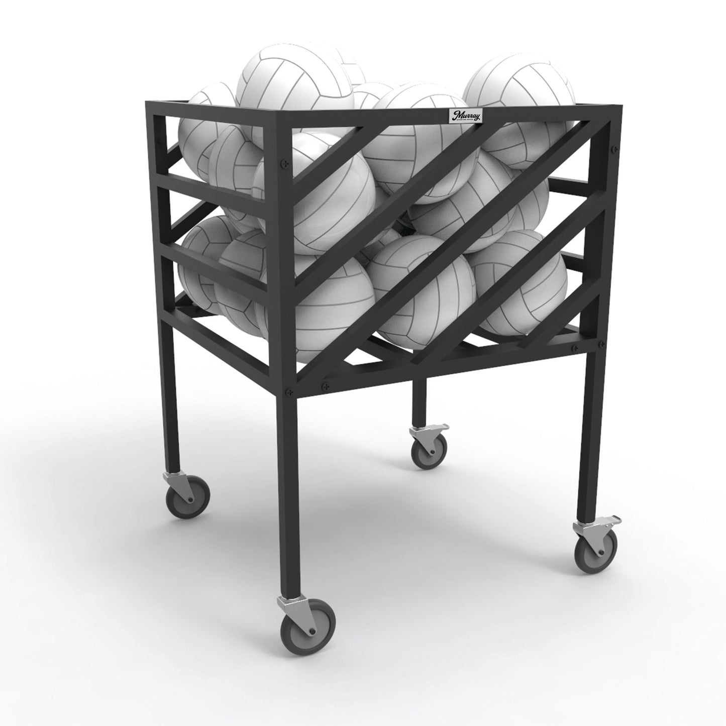 Murray Sporting Goods Premium Portable Volleyball Cart | Black Volleyball Metal Storage Cart with Wheels