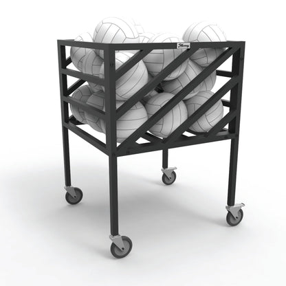 Murray Sporting Goods Premium Portable Volleyball Cart | Black Volleyball Metal Storage Cart with Wheels