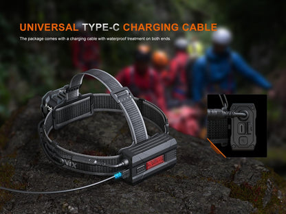 Fenix HP35R SAR 4000 Lumen USB-C Rechargeable Headlamp, with Spotlight and Floodlight and Flame Retardant Headband for Search and Rescue, Outdoor Use, Emergencies and More
