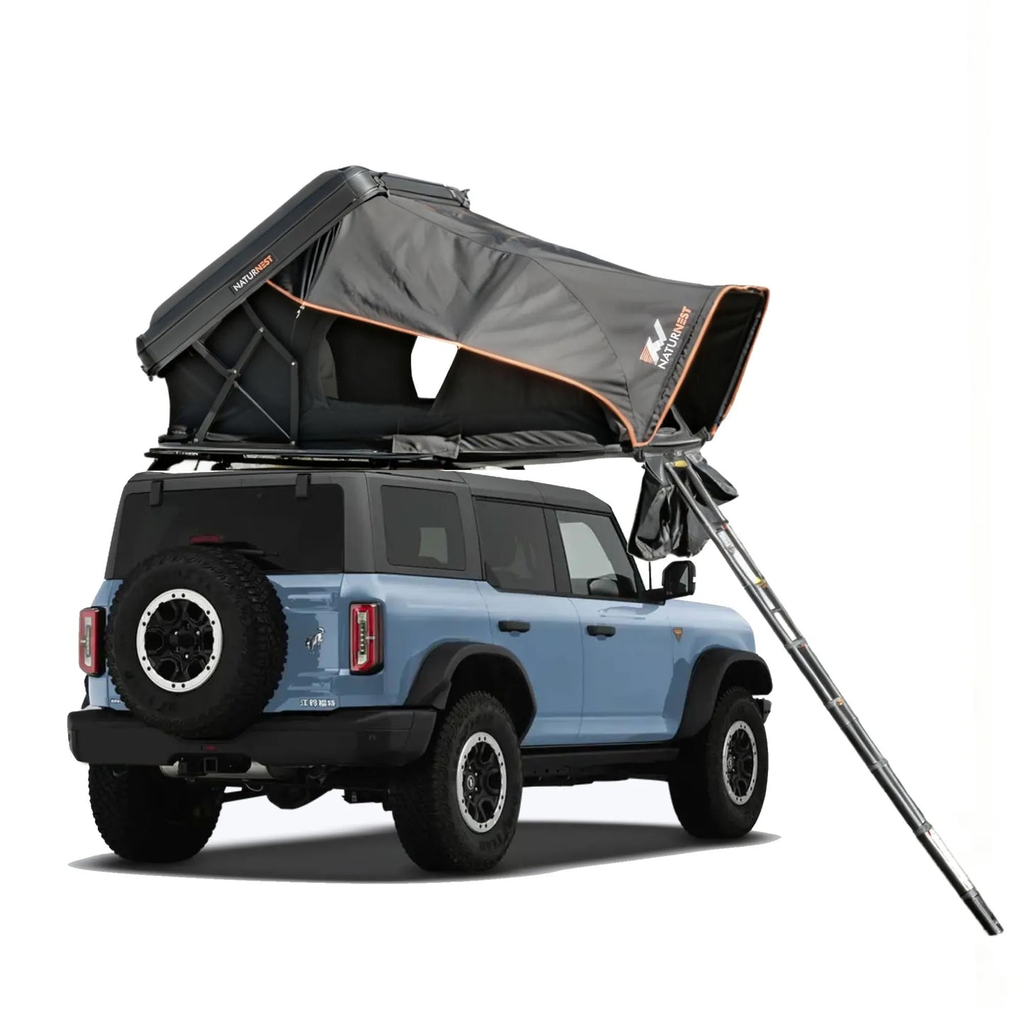Naturnest Rooftop Tent Aluminum Hard Shell, Easy Set Up Large Roof Tent for 3 Person Camping Top Tents, Waterproof UV-Resistant 4 Season Tents for Truck, Jeep, SUV, Trailer - Sirius 2 Aluminum