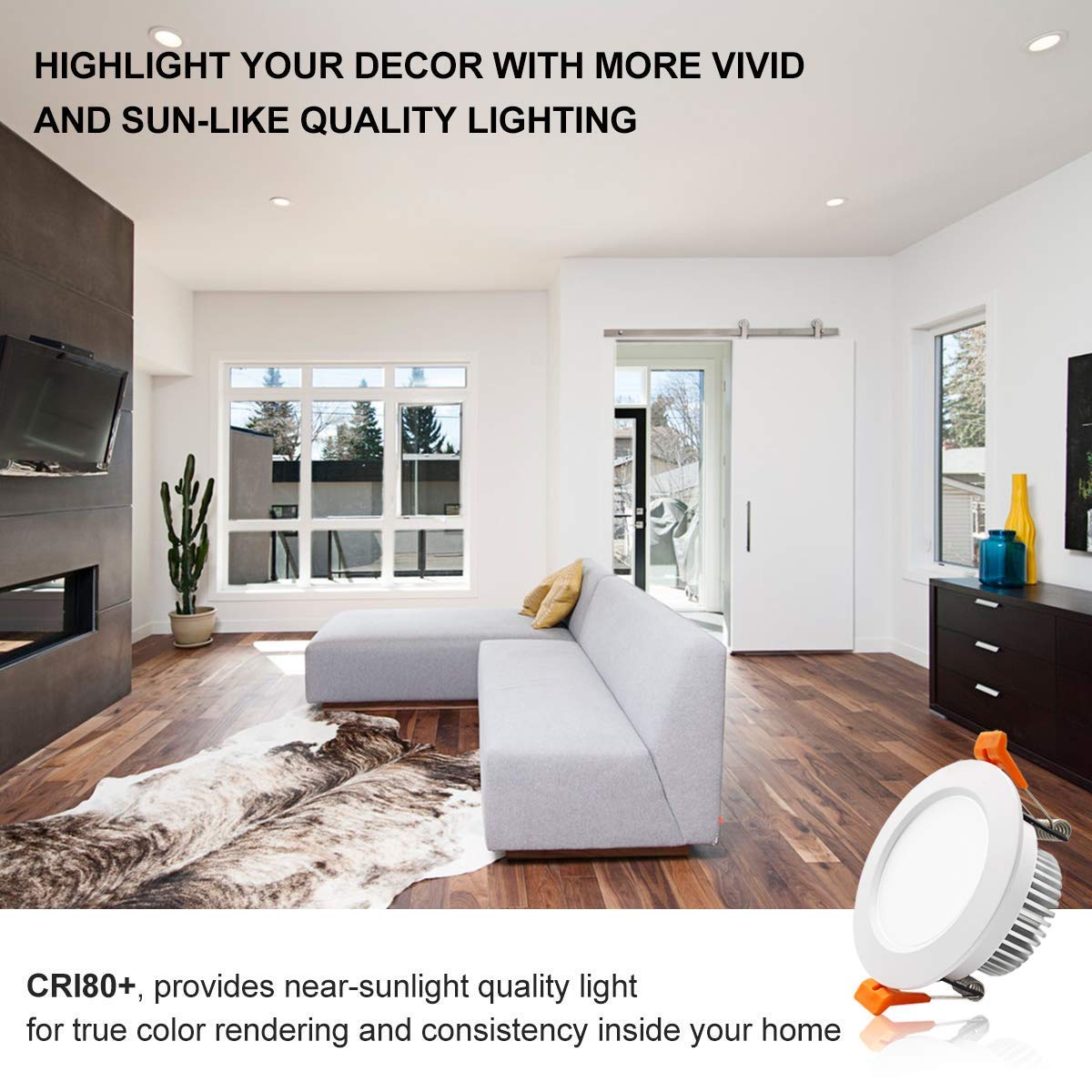 YGS-Tech Smart 3 Inch LED Recessed Lighting RGB WiFi Downlight, 5W Compatible with Alexa and Google Home, Dimmable RGB & CCT 2700-6500K Color Changing, 120V Ceiling Light with LED Driver (4 Pack)
