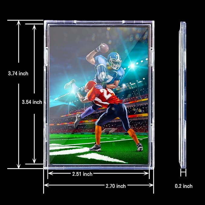 30-Pack Slim Card Holders - UV Protection Hard Plastic Cases for Sports Cards Baseball Cards Collectibles Anti-Scratch Trading Card Sleeves with Secure Closure