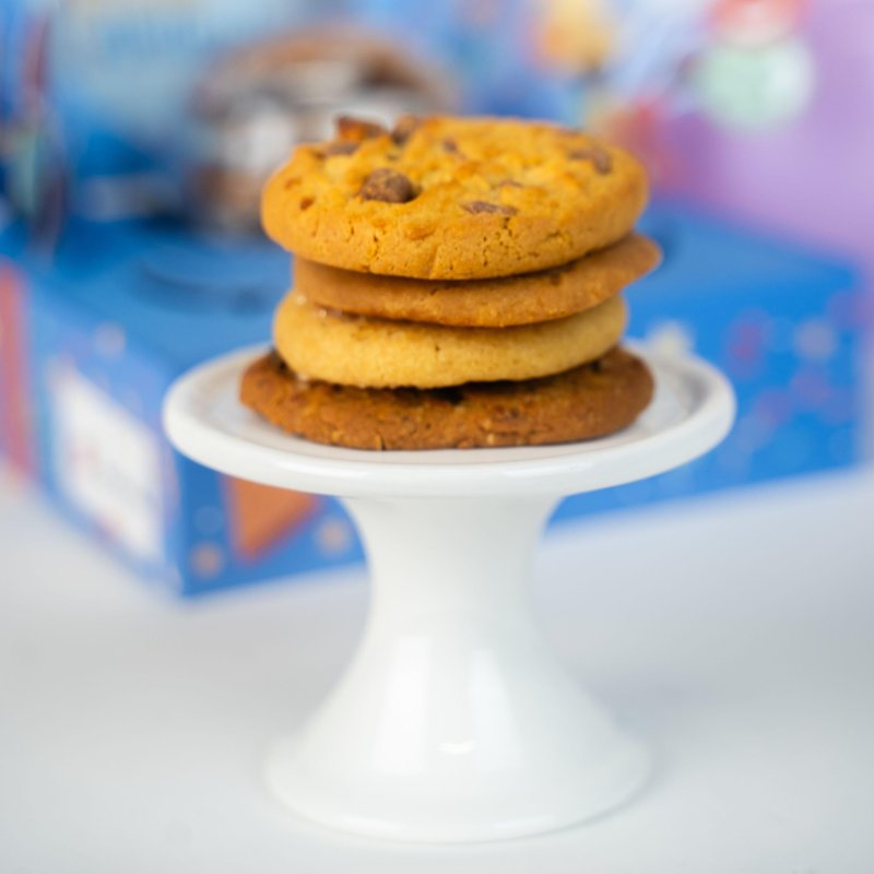 Happy Birthday Bloom Box by Send A Cake with 4 Individually Wrapped Gourmet Cookies (Lemon, Peanut Butter, Chocolate Chip, Oatmeal) – Ready to Gift, No Assembly Needed – Unique Birthday Gift for Women, Men, Adults & Kids