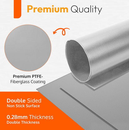 Silver Teflon Liner Roll - Versatile Non-Stick Mat for Ovens, Stovetops & Grills (75” x 17”)