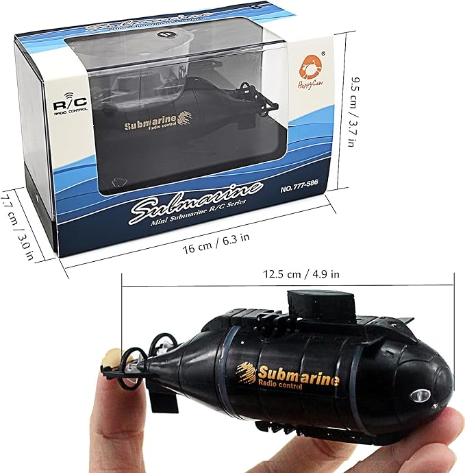 Tipmant Mini Remote Control Nuclear Submarine Toy RC Boat Electric Water Kids Birthday Gifts (Black)