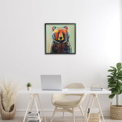 'Abstract Urban Bear Graffiti'| Framed Giclee Art