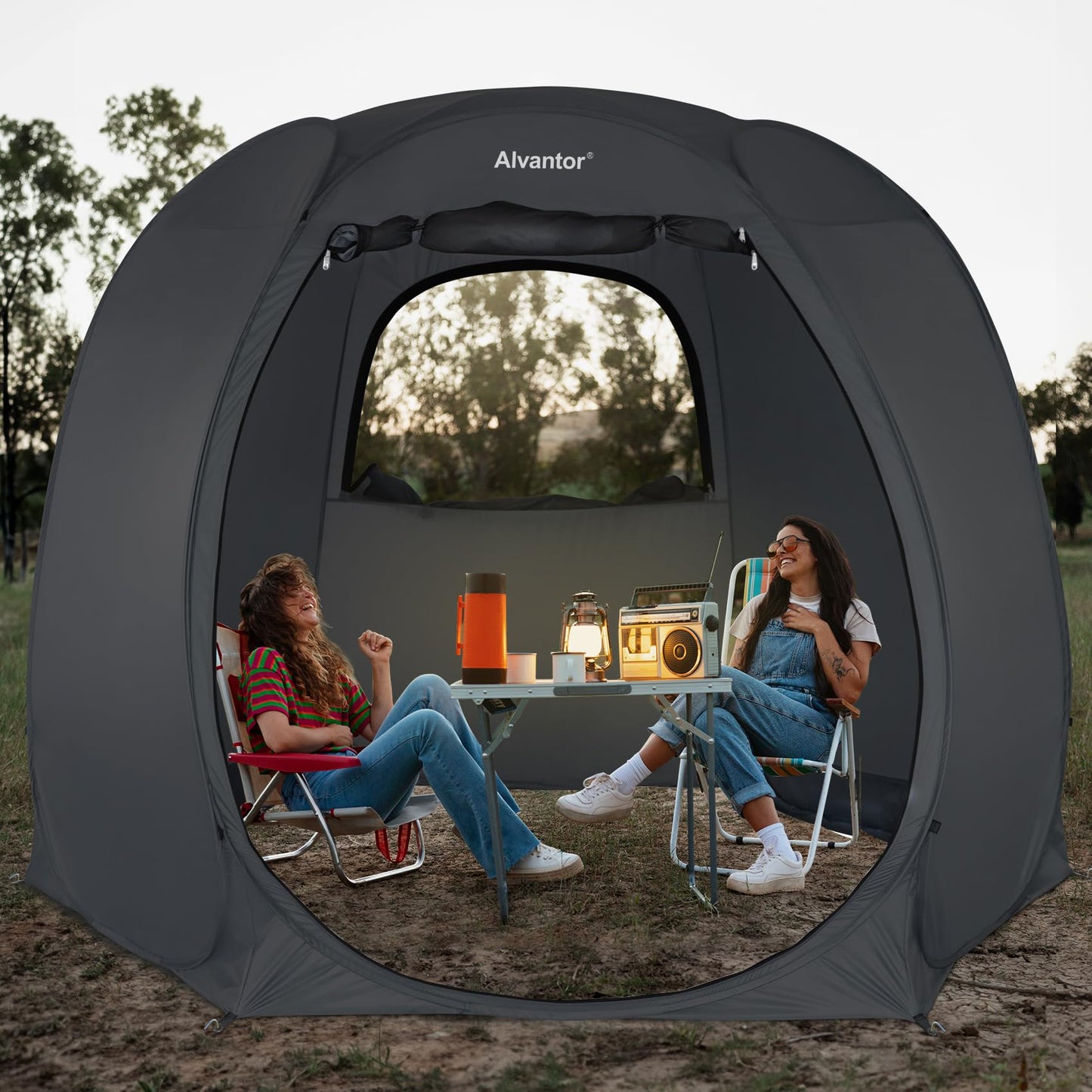 Alvantor® Pop Up Screen Tent House Room Instant Outdoor Camping Canopy Sun Shelter Gazebo for Patio, Backyard & Deck, Privacy Tent(2-10 People, 8'x8' 10'x10' 12'x12')