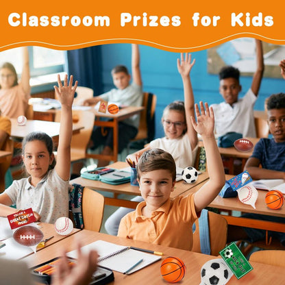 16 PCS Stress Balls Party Favor for Kids 8-12 Goodie Bag Stuffers Squeeze Toys Classroom Prizes for Kids Pinata Stuffers Boys Birthday End of Year Gifts Sport Party Foam Bouncy Balls Bulk Small Toys