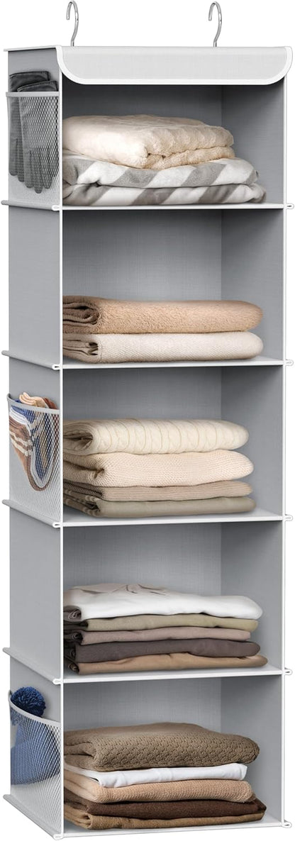 Simple Houseware 5-Shelf Hanging Closet Organizer - Gray | Maximize Storage Space