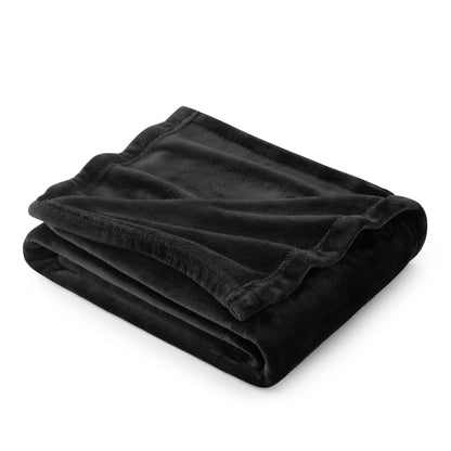 Bedsure GentleSoft Fleece Throw Blanket for Couch Black - Lightweight Plush Fuzzy Cozy Soft Halloween Blankets and Throws for Sofa, 50x60 inches