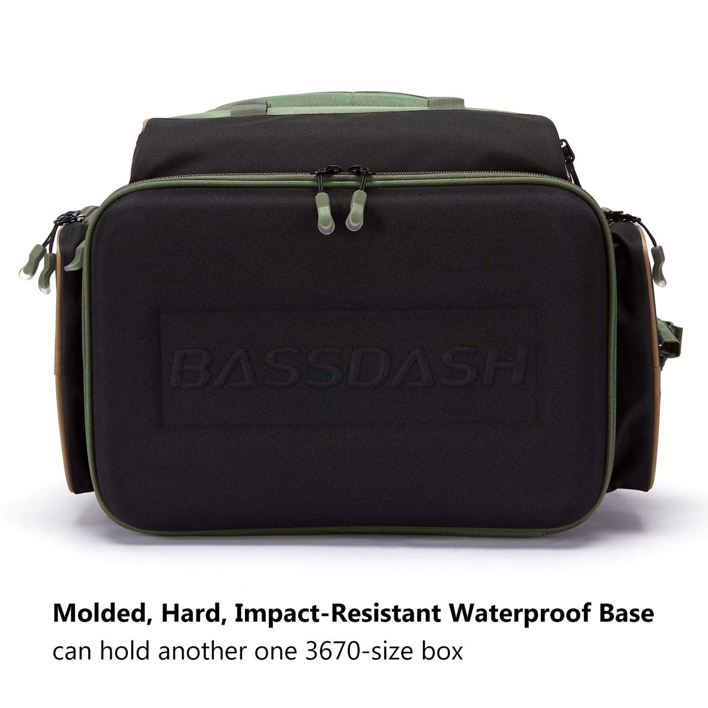 BASSDASH Fishing Tackle Backpack Water Resistant Tactical Bag Soft Tackle Box with Rod Holder and Protective Rain Cover