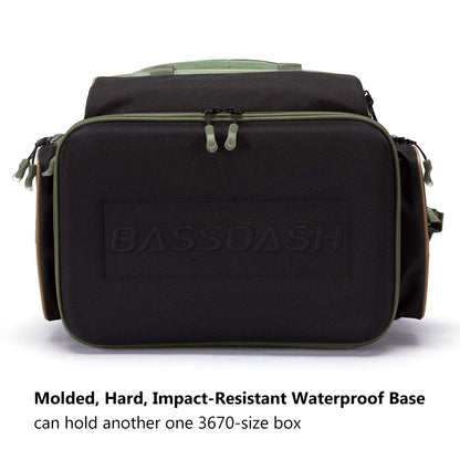 BASSDASH Fishing Tackle Backpack Water Resistant Tactical Bag Soft Tackle Box with Rod Holder and Protective Rain Cover