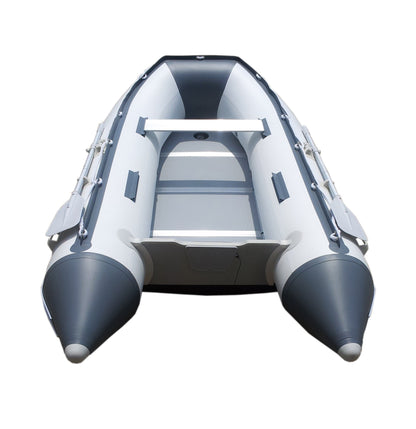 Newport 10ft 6in Newport Model Inflatable Dinghy Boat Transom Sport Tender - 5 Person - 15HP USCG Rated, White/Gray