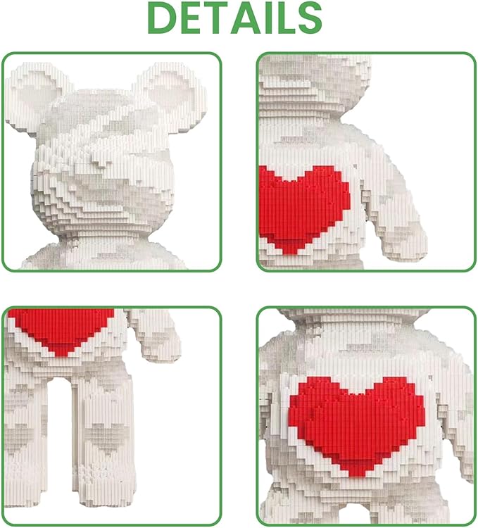 Glowing Care Bear Building Blocks (5300 PCS) 3D Micro Animal DIY Bear Building Blocks for Adults &amp Teenager Creative Toys Ideal Gift for Family &amp Friends