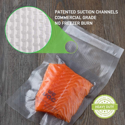 Wevac Food Vacuum Seal Roll Keeper - 8''x100' & 11''x100' BPA-Free Bags for Meal Prep & Storage