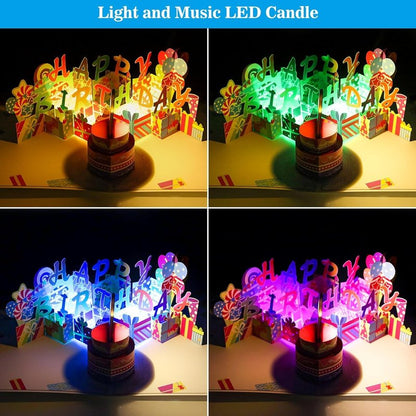 3D Pop Up Birthday Card with Music and Blowable LED Candle - Magic Blow-Out Greeting Card for Women, Men, Kids - Fits Any Age 1-100 Milestone Birthday Celebration Gifts Decorations for Women, Men, Mom, Wife, Husband, Boy, Girl