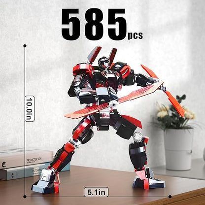 HIGH GODO Wanderer Mech Building Blocks Set for AdultsDark Robot Model Building Kit with 2 Multiple Weapons 585 Pieces Creative Collectible Gift for Teens 14+