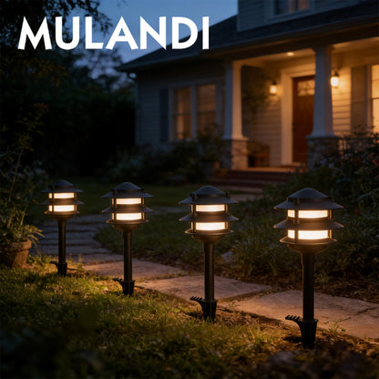 MULANDI 6 Pack Pathway Lights Outdoor, Metal IP54 Waterproof Bright Integrated LED Landscape Light for Walkway Garden Yard Patio Decoration, 3000K Warm White, Black, ETL, UL