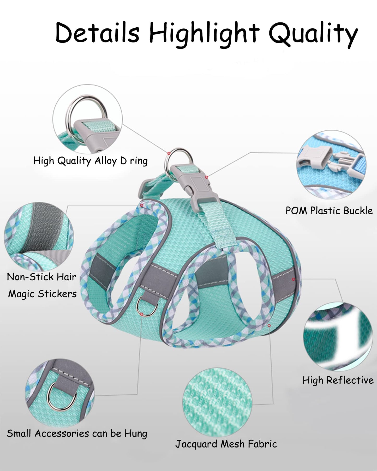 Petank Dog Harness for Small Medium Dogs No Pull, Puppy Harness and Leash Set, Step in Dog Harness for Walking, Running, Training, Small Dog Vest(Purple, S)