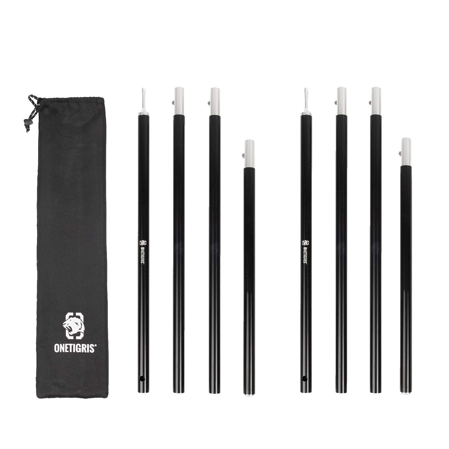 ONETIGRIS Lightweight Tent Poles (1.6m) + Bulwark Camping Tarp