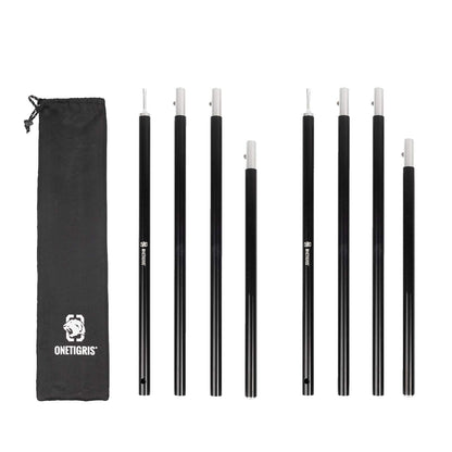 ONETIGRIS Lightweight Tent Poles (1.6m) + Bulwark Camping Tarp