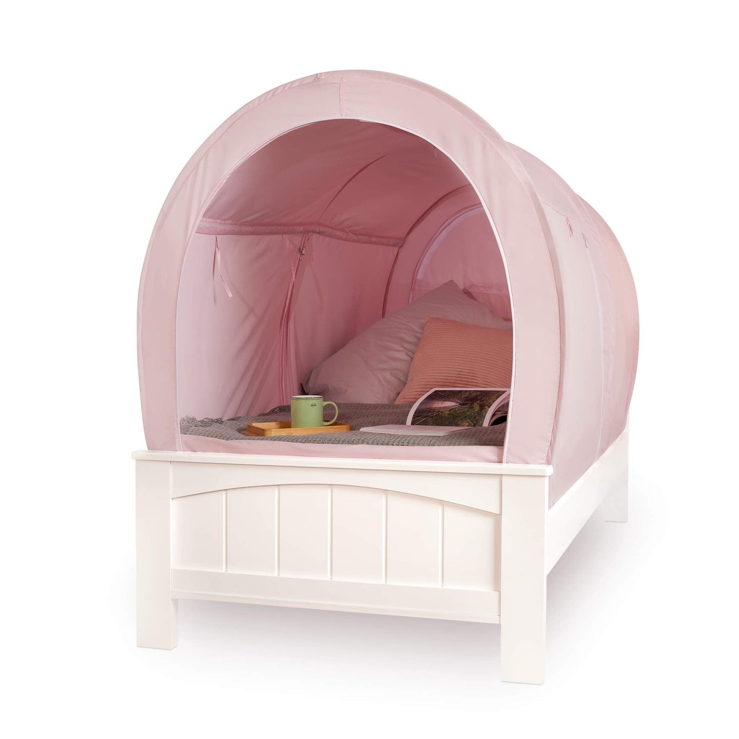 Snuggy Pod Bed Canopy – Pink (Twin Size) | Pop-Up Bed Tent | Sensory-Friendly Indoor Sleep Pod with Privacy & Light Blocking | Lightweight, Breathable & Foldable Design | Carry Bag Included