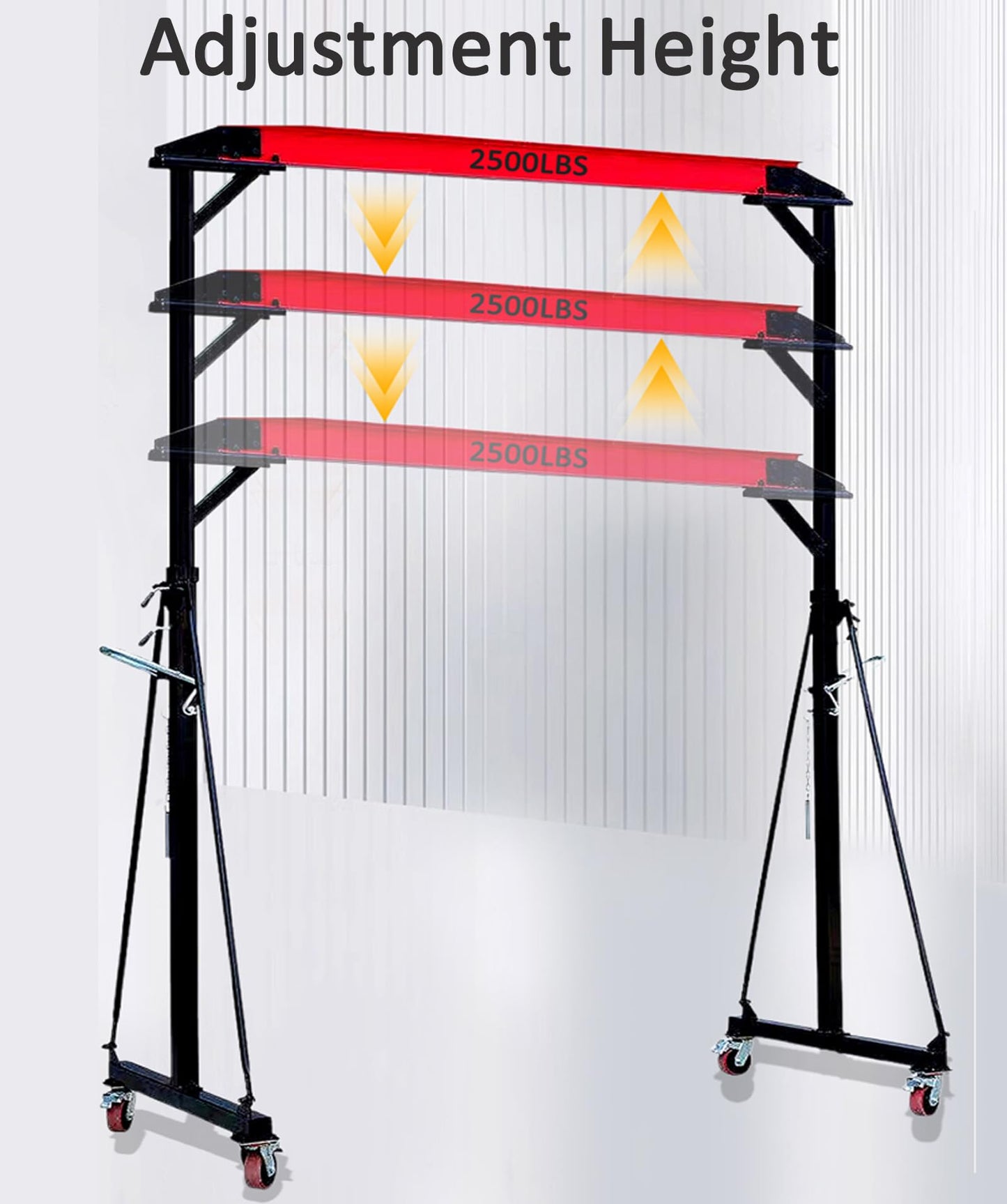 Adjustable Gantry Crane - 2 Ton (5000Lbs) Capacity Portable Hoist Frame, Shop Crane Hoist, Trolley, Sling, Shackles, Hooks and Festoon System, Lifting Gantry for Factories, Warehouses, Garage (2 Ton)