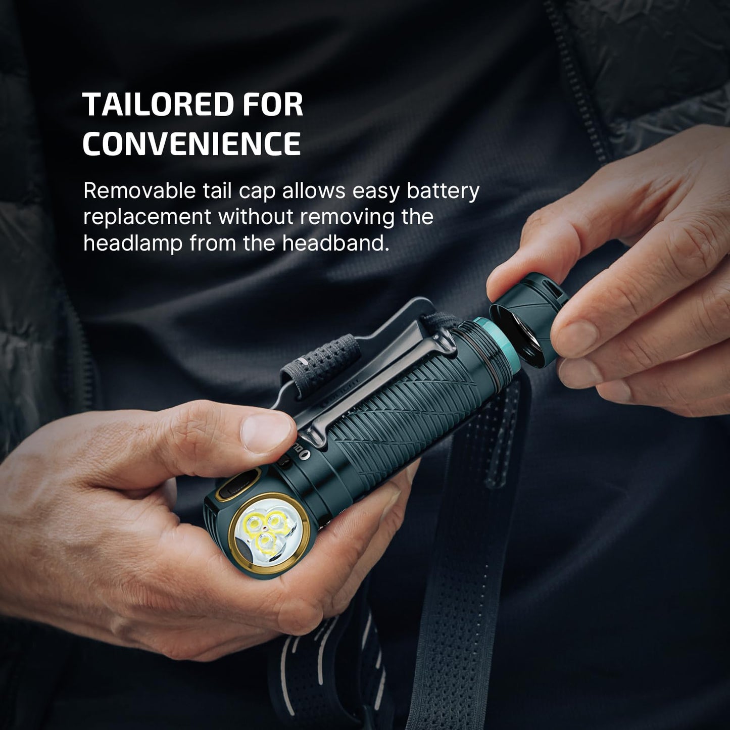 OLIGHT Perun 3 Rechargeable Headlamp Flashlight Bundle with iUltra Rechargeable EDC Flashlight