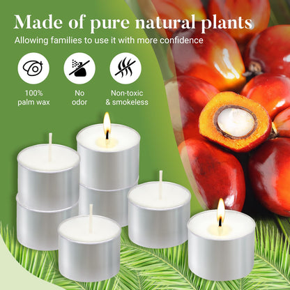 Tea Candles 100 Pack - 8 Hour Burn Time,Unscented Tea Lights Candles for Shabbat, Weddings, Christmas Lights, Home Decor