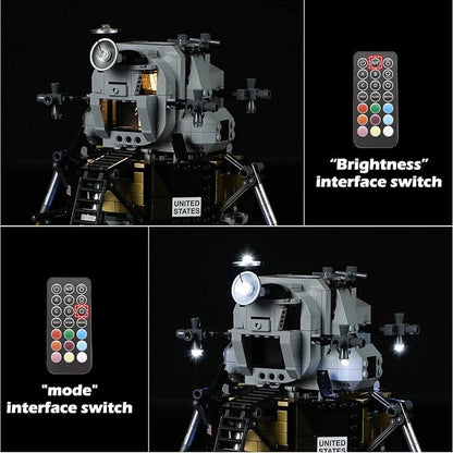 LED Light Kit (Remote Control) Compatible with Lego NASA Apollo 11 Lunar Lander - for Creator 10266 (Model Set Not Included)