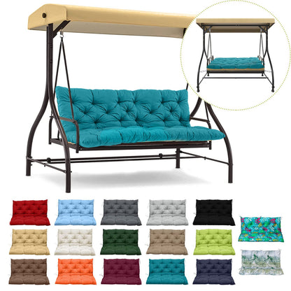 RUFXIEZW Waterproof Porch Swing Cushion Replacement, Thick 4" 2–3 Seat Outdoor Swing Seat Cushion with Backrest & Ties for Patio, Garden & Porch (Lake Blue, 40 * 60 in)