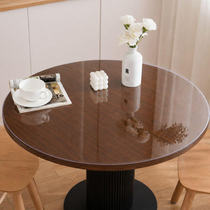 Whirltique Round Clear Table Protector, 47" Round, 1.5mm Thick, Clear Vinyl Table Cover, Scratch Resistant, Dining Room Table Top Protector